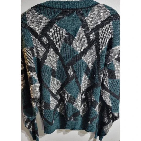 Vintage Le Tigre Size XL Knit Pullover Sweater 90s Coogi Style Made In USA - Picture 2 of 2